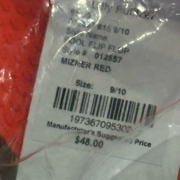 Lilly Pulitzer Mizner Red Pool Flip Flops - Picture 3 of 6